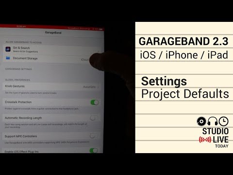 GarageBand Project Settings - Default Options for GarageBand iOS 2.3 (iPhone/iPad) - Quick Tip