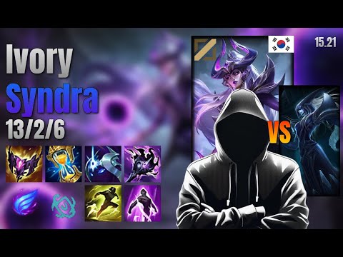 Ivory Mid Syndra vs Lissandra lol KR solo rank Full Game 15.21 | Ivory 신드라 vs 리산드라