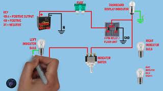 DIAGRAMA DE CABLEADO DEL INDICADOR DE LA MOTOCICLETA/CONEXIÓN DE CABLEADO DEL RELÉ DE 3 PINES (UN...