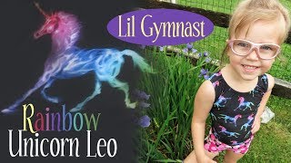 Loving Gymnastics in Her Rainbow Unicorn Leo | Crazy8Family