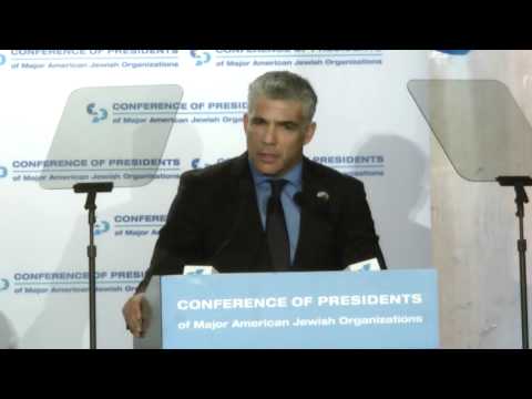 Yesh Atid Chair. Yair Lapid at Conf. of Presidents