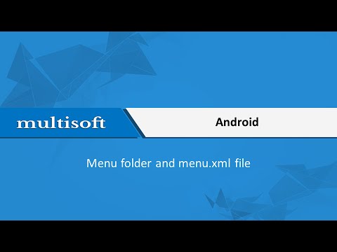 Android Menu folder and menu.xml file Training 
 