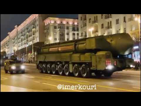 Russian ICBM (Intercontinental ballistic missile) in Moscow tonight for the Victory Parade on May