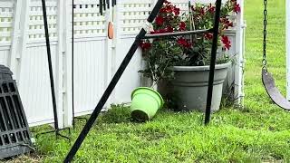 HUGE WIND GUST HIT MY BACKYARD