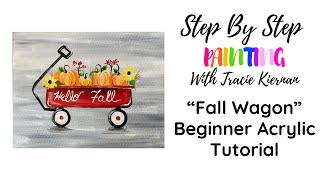 Pumpkin Wagon Acrylic Painting Tutorial For Beginners