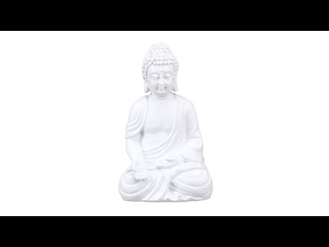 Statue de Bouddha blanc de 30 cm Blanc - Matière plastique - Pierre - 20 x 30 x 12 cm