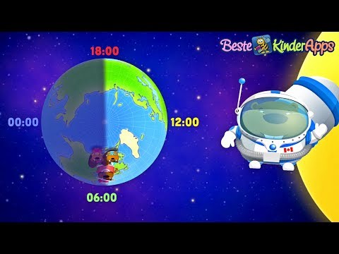 Sonnenuhr 🌞 Tagesverlauf, AM/PM Uhrzeit erklärt ✔️ Kinder App Tick Tack Zeit #2