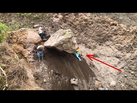 crazy way to collapse a giant rock..!!!
