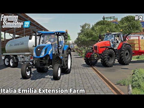 Bring Water for Animals, Balling Hesston Straw Bales│Italia Emilia│FS 22│Timelapse#2