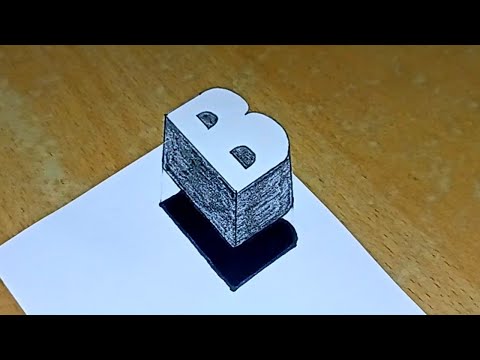 How to draw 3D floating letter B