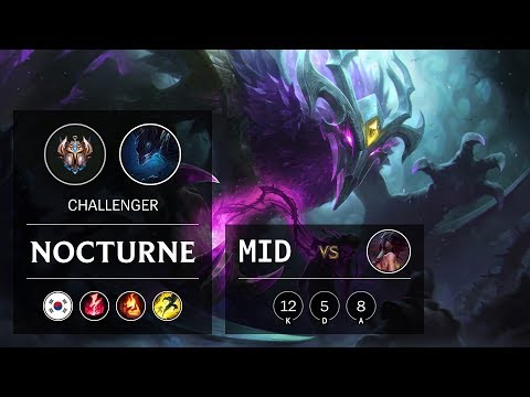 Nocturne Mid vs Akali - KR Challenger Patch 9.23