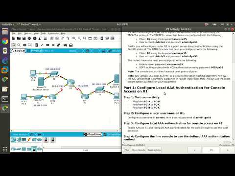 3.6.1.2 Cisco Packet Tracer 7.2 - Configure Local AAA Authentication for Console Access