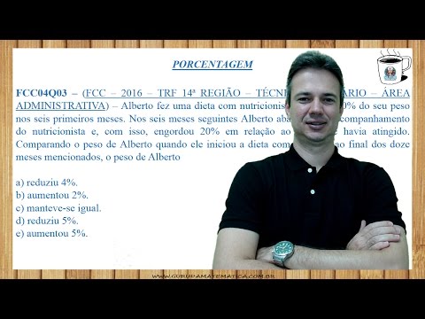 FCC04Q03 - FCC - 2016 - TRT 14ª REGIÃO - TÉCNICO JUDICIÁRIO - PORCENTAGEM