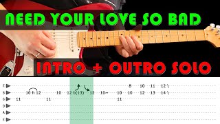 NEED YOUR LOVE SO BAD - Guitar lesson - Intro + outro solo with tabs (fast &amp; slow) - Fleetwood Mac