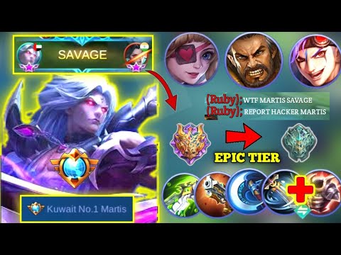 WHEN TOP GLOBAL MARTIS PLAY IN EPIC TIER " AUTO SAVAGE 🔥 ENEMY TEAM GOT TRAUMATIZED BY MARTIS - MLBB