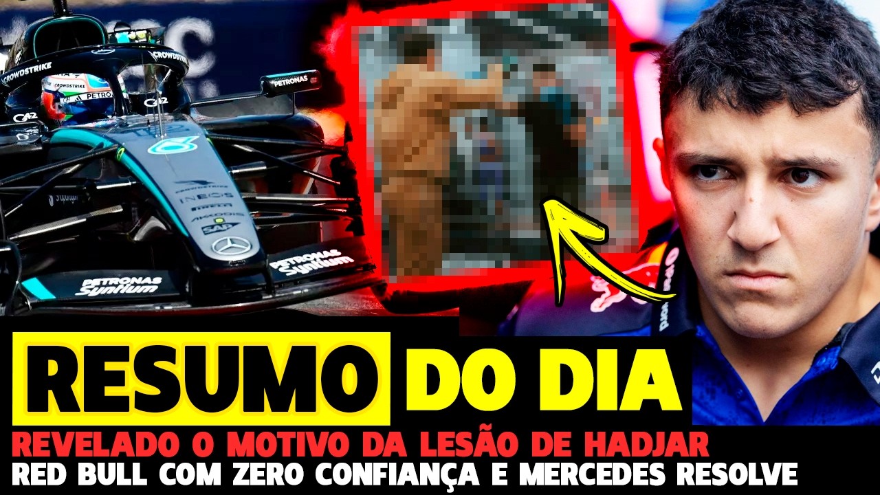 MOTIVO DA LESÃO DE HADJAR REVELADO, MERCEDES RESOLVE PROBLEMA SÉRIO E RED BULL MAL  | FÓRMULA 1