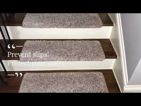 Dean Macadamia Beige Bullnose Carpet Stair Treads