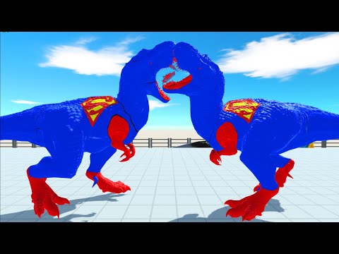 ALL SUPERMAN T-REX DEATH RUN - Animal Revolt Battle Simulator