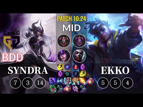 GEN Bdd Syndra vs Ekko Mid - KR Patch 10.24