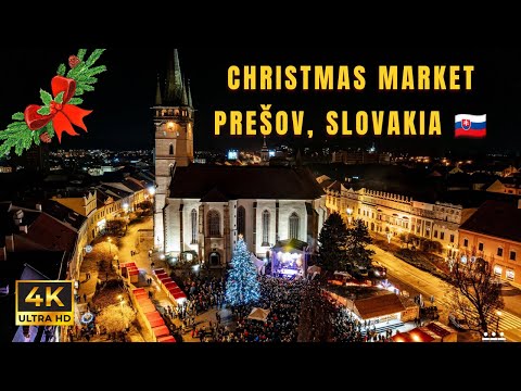 Christmas Market Slovakia 🇸🇰 – Prešov | 4K Walking Tour