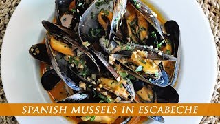Spanish Marinated Mussels in Escabeche Sauce