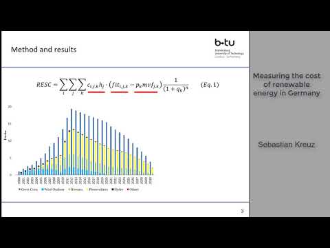 Measuring the cost of renewable energy in Germany