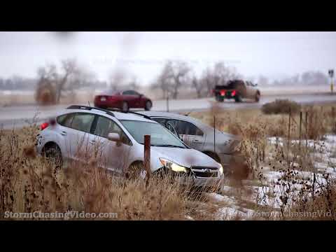 Freezing Drizzle Creates Road Chaos, Longmont CO - 1/19/2022