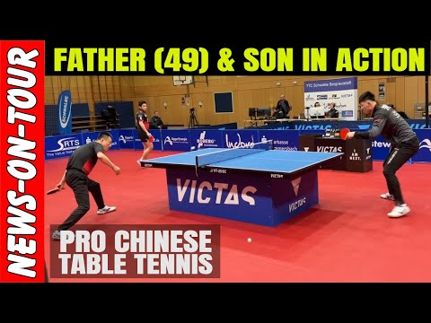 Chinese table tennis training (TTBL) Fan Bo Meng (CHN), Wong Chun Ting (HKG) & Qing Yu Meng (CHN)