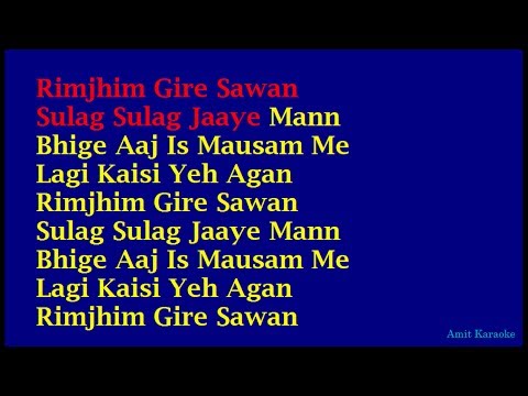 Rimjhim Gire Sawan - Kishore Kumar Hindi Full Karaoke with Lyrics