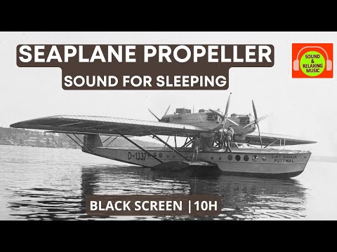 SEAPLANE PROPELLER SOUND EFFECT FOR SLEEPING | BROWN NOISE FOR RELAXING #blackscreen #10hours ✈️😴 🎧