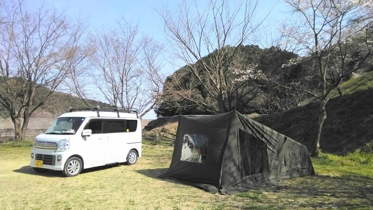 2026五分咲き花見ソロキャンプ【TOMOUNT】【エアーテント】