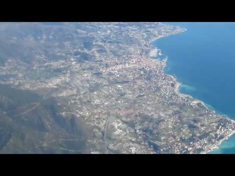 An Aerial View of San Remo, Italy on Descent to Nice Cote d'Azur Airport