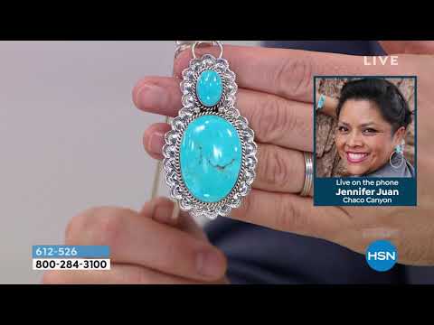 Chaco Canyon Double Oval Kingman Turquoise Sterling Silv...