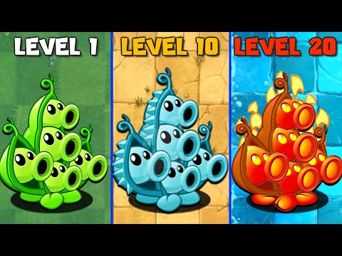 PvZ2 Discovey - Every Plants Low Level vs Mid Level vs Max Level.