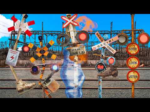 The Railroad Crossing Frozen on the Lake