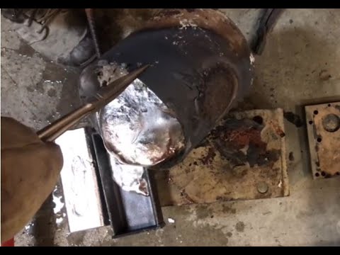 Huge 15 lb. aluminium melt and ingot mold fabrication - Melting metal