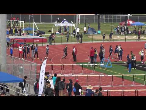 Jose Rubio (Lane 5) VarB 110m Hurdles at Beach Cities 3-25-17