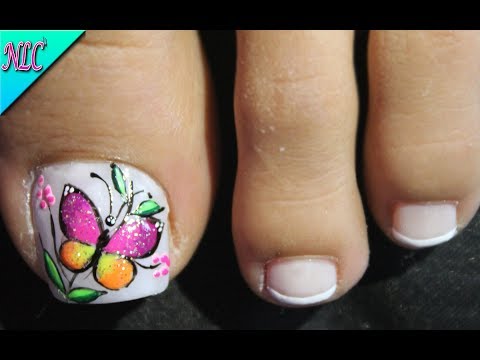 DISEÑO PARA PRINCIPIANTES MARIPOSA Y FRANCÉS – BUTTERFLY NAIL ART – FRENCH NAIL ART – NLC