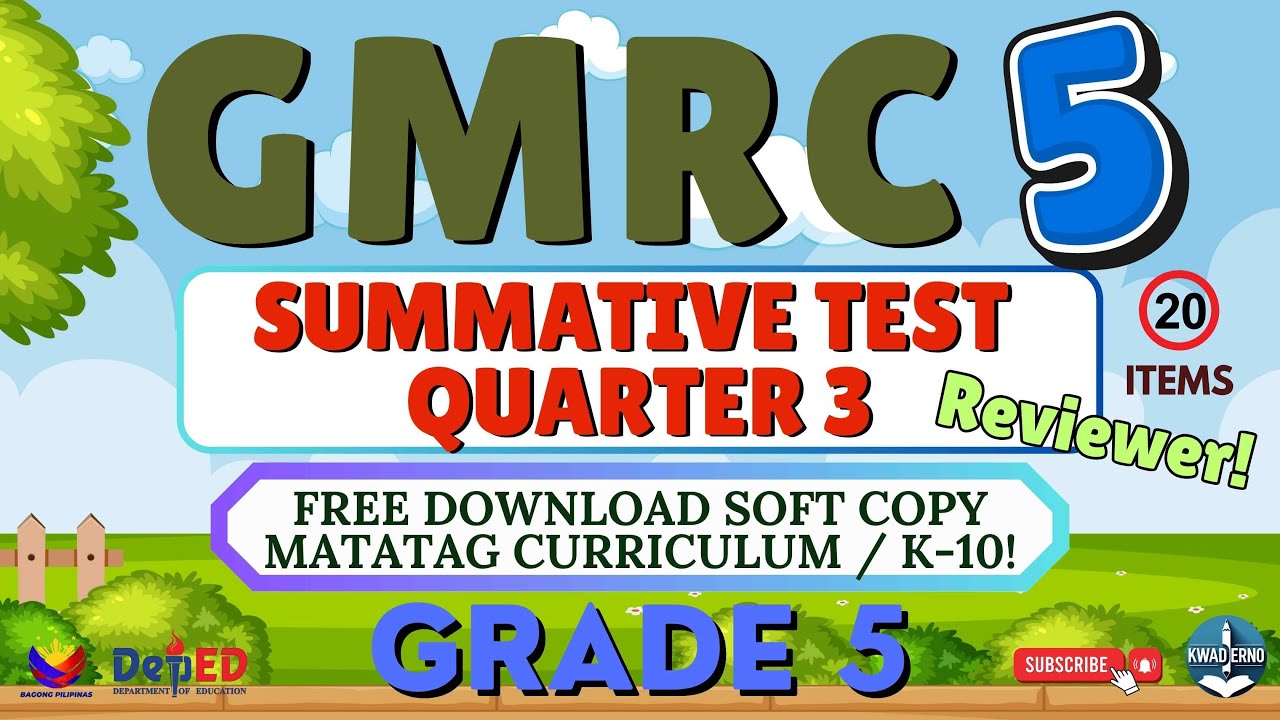 ESP 5 QUARTER 3 SUMMATIVE TEST | GMRC 5| FREE PPT SOFTCOPY WITH ANSWER KEY #2025 #kwaderno #quiz