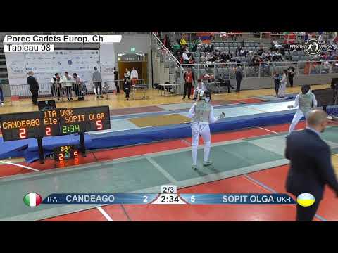 2020 xx T08 03 F F Individual Porec CRO ZC Cadets GREEN SOPIT UKR vs CANDEAGO ITA