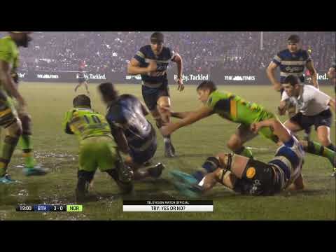 levi douglas try against Northampton Saints