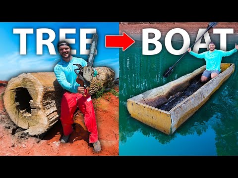 100 Year Old TREE to BOAT Build Finished!! (water testing)