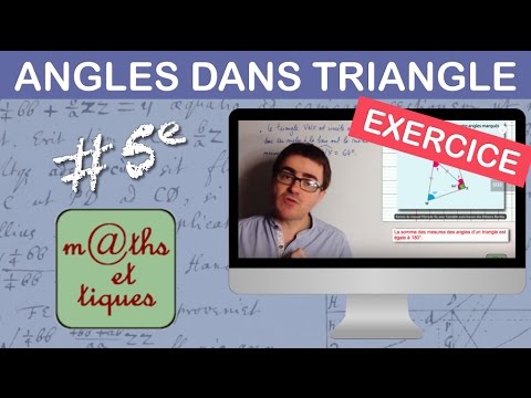 EXERCICE : Calculer des angles dans le triangle - Cinquième