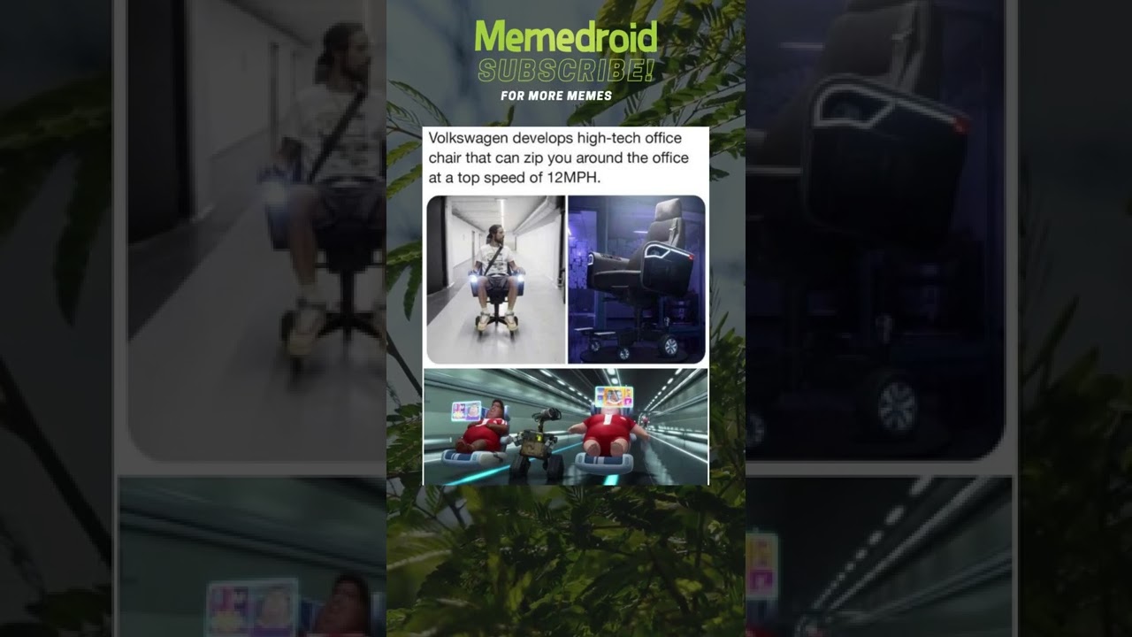 Company develops high-tech office chair that go to a top speed of 12MPH  #tech #office #memes #short