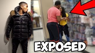 SPYING on my LITTLE SISTER &amp; HER BOYFRIEND in Target **Caught Them Kissing**