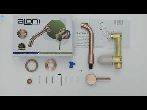 Aloni 2-Loch-Waschtischbatterie mit Unterputz-Einbaukörper Kupfer gebürstet CR7120-6BC video