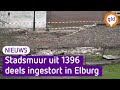 Stadsmuur uit 1396 grotendeels ingestort