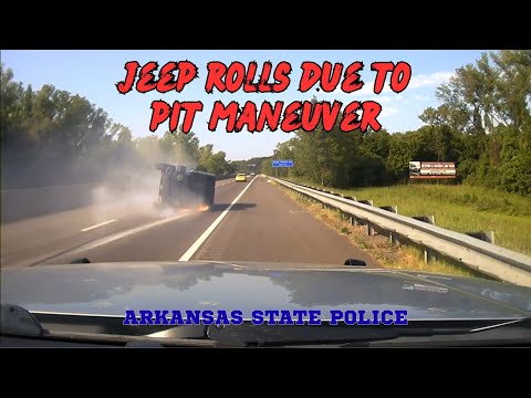 Jeep Wrangler rolls after ASP PIT Maneuver - Drugs & Counterfeit Money WELCOME TO ARKANSAS! #pursuit
