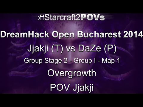 SC2 HotS - DH Bucharest 2014 - Jjakji vs DaZe - GS2 Group I - Map 1 - Overgrowth - Jjakji