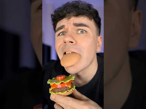 Why Did His Burger Turn Real… But Mine Didn’t?! 🤯🍔 #eating #food #shorts